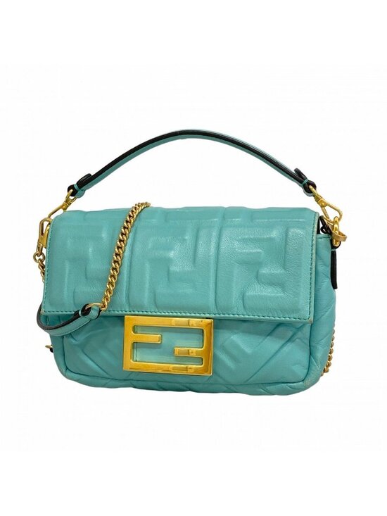 Fendi Handbags - ★SOLD★ Fendi Handbag Baguette Mini Leather Emerald Green Silver 2-Way